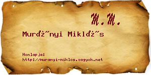 Murányi Miklós névjegykártya